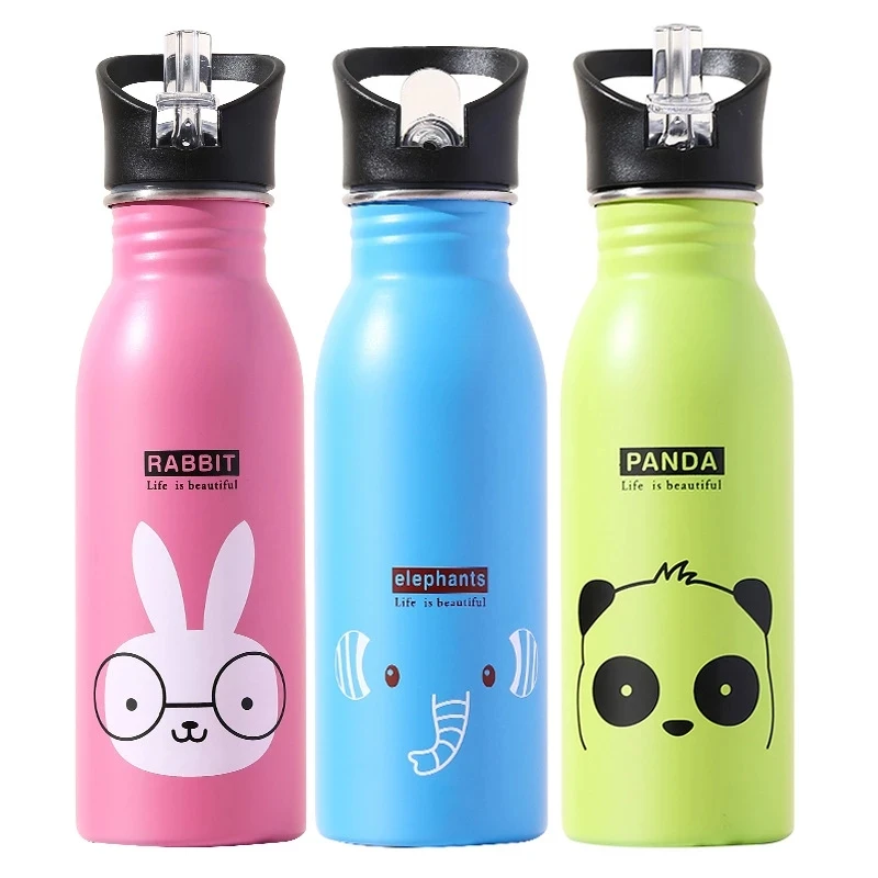Sports Equipment 7 Year Old - 500ML 스테인리스 스틸 물병 빨대 포함