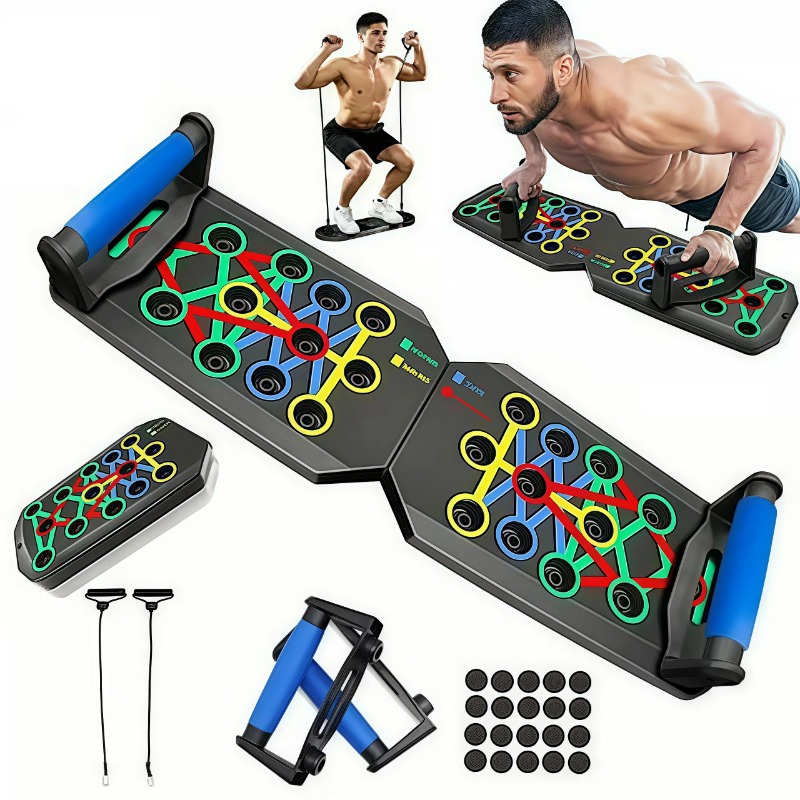 Sports Equipment Names - 저항 밴드가 있는 접이식 푸시업 보드,