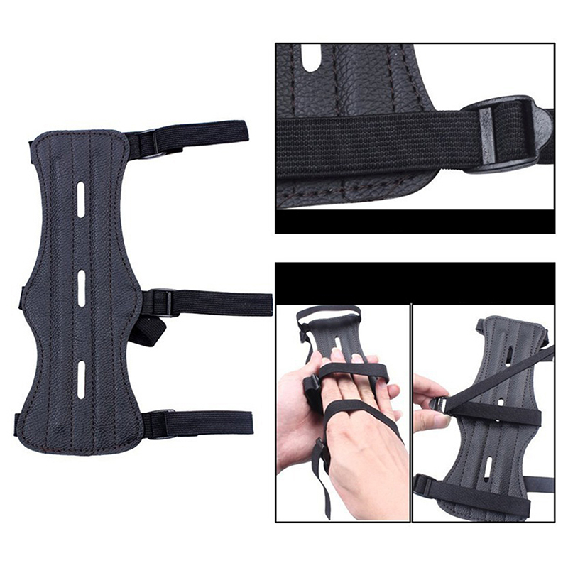 새로운 3 스트랩 보호 팔뚝 보호대 안전 가죽 양궁 장 - Sports Equipment Archery 리뷰 및 가격
