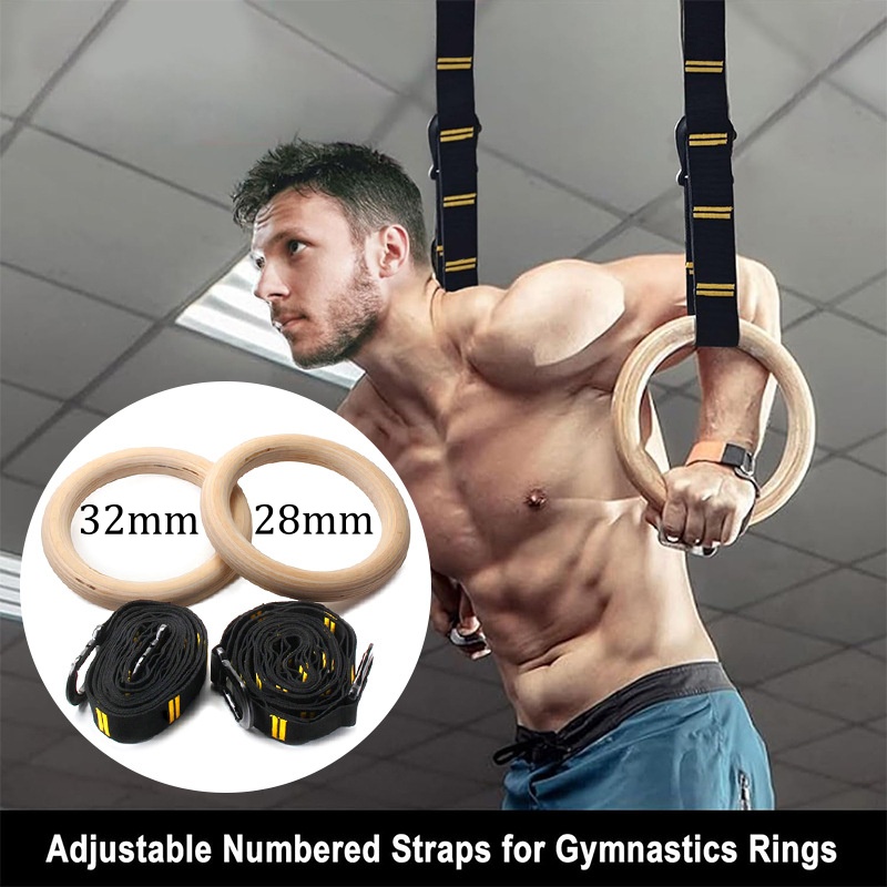 28mm 32mm 풀업 체조 링, 미끄럼 방지 목재 링 - Sports Equipment Names 리뷰 및 가격